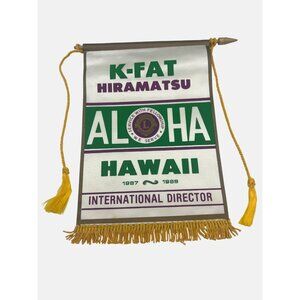 1987 / 1989 Lions Club International Banner Hawaii K-FAT Hiramatsu Aloha 9"